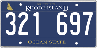 RI license plate 321697