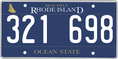 RI license plate 321698