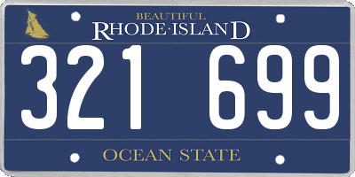 RI license plate 321699