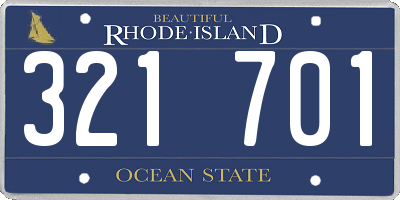 RI license plate 321701