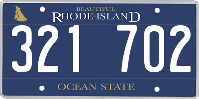 RI license plate 321702