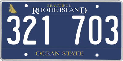 RI license plate 321703