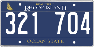 RI license plate 321704