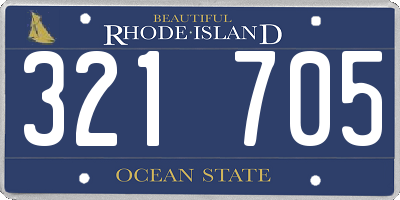 RI license plate 321705