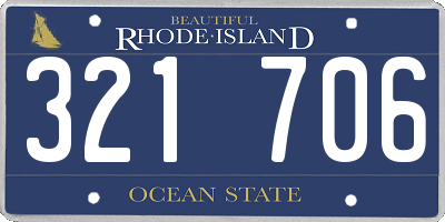 RI license plate 321706