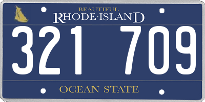 RI license plate 321709