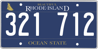 RI license plate 321712