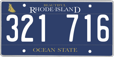 RI license plate 321716