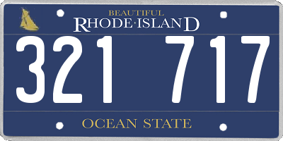 RI license plate 321717