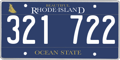RI license plate 321722