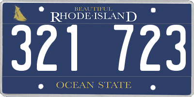 RI license plate 321723