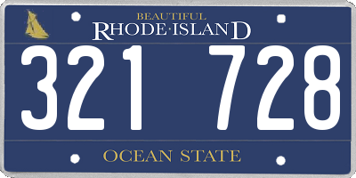 RI license plate 321728