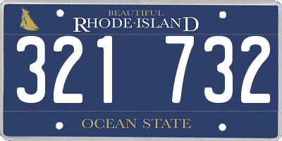 RI license plate 321732