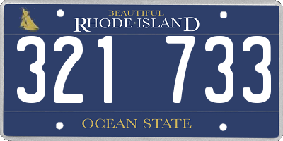 RI license plate 321733