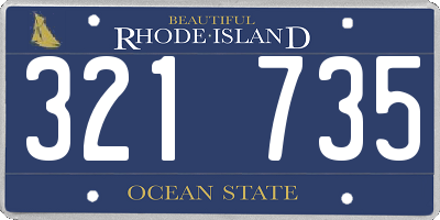 RI license plate 321735
