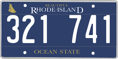 RI license plate 321741