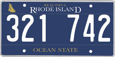 RI license plate 321742