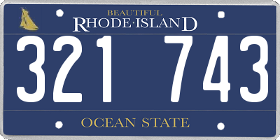 RI license plate 321743
