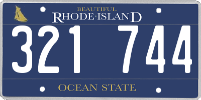 RI license plate 321744