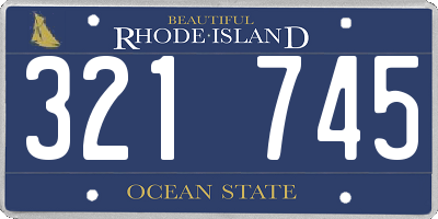 RI license plate 321745
