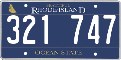 RI license plate 321747