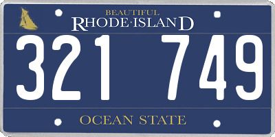 RI license plate 321749
