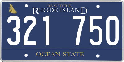 RI license plate 321750