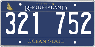 RI license plate 321752