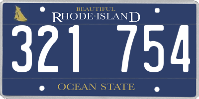 RI license plate 321754