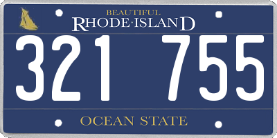 RI license plate 321755