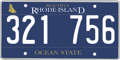 RI license plate 321756