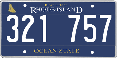RI license plate 321757