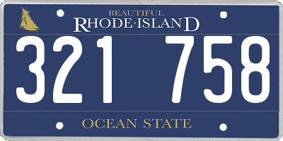 RI license plate 321758