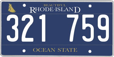 RI license plate 321759
