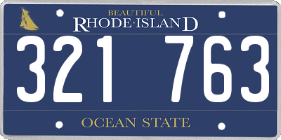 RI license plate 321763