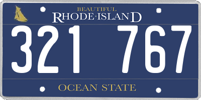 RI license plate 321767