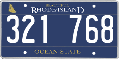 RI license plate 321768
