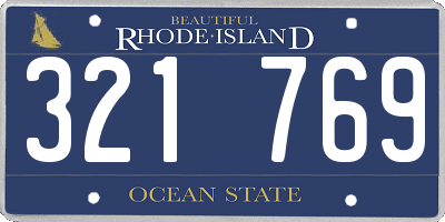 RI license plate 321769