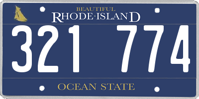 RI license plate 321774