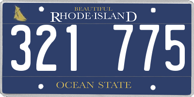 RI license plate 321775