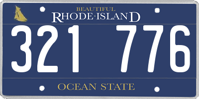 RI license plate 321776