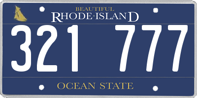 RI license plate 321777