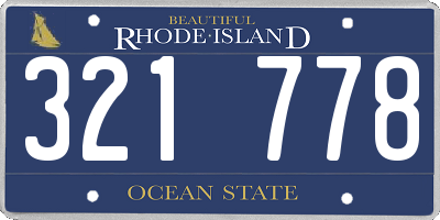 RI license plate 321778