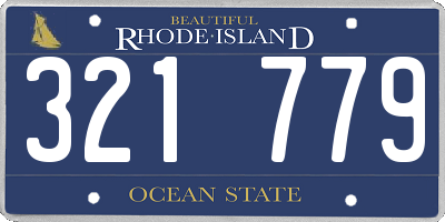 RI license plate 321779