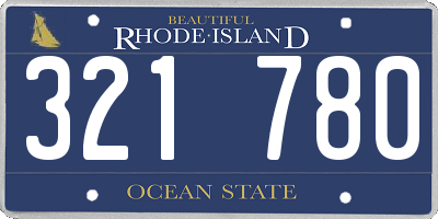 RI license plate 321780