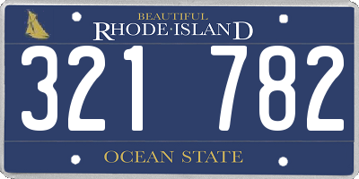 RI license plate 321782