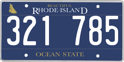 RI license plate 321785