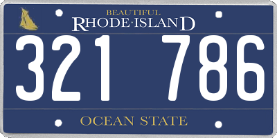 RI license plate 321786