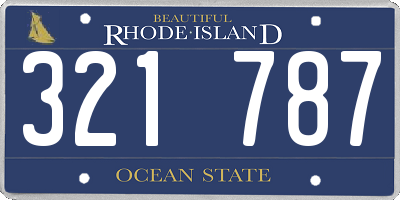 RI license plate 321787
