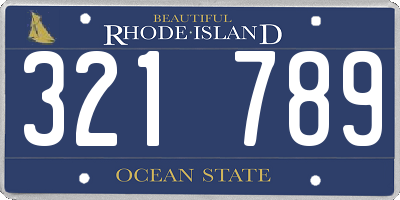 RI license plate 321789